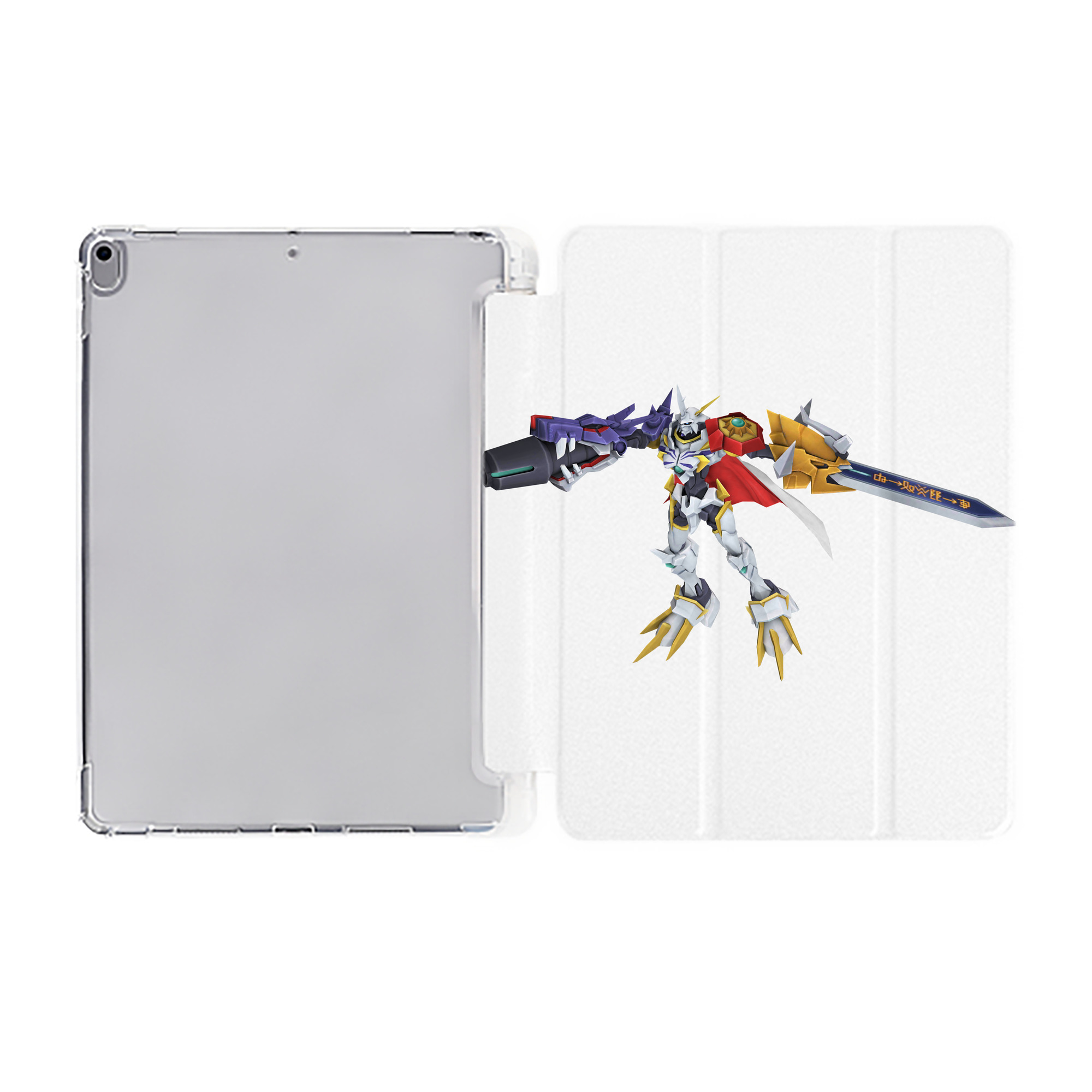 （画像用） Digimon デジタルモンスター/デジモン IPad ケース ペン収納付き 三つ折りスタンド PUレザー×シリコン 対応機種9.5/10.5/10.9インチ
